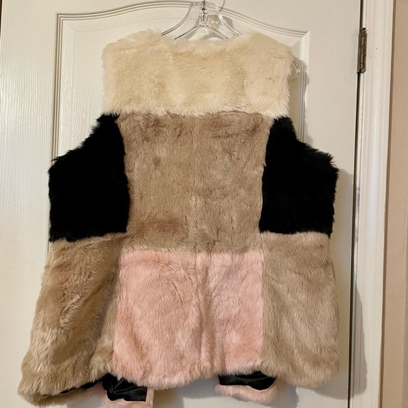 Lane Bryant Color Blocked Faux Fur Vest Jacket Size 18/20 Lined Fall Chic - Picture 8 of 8